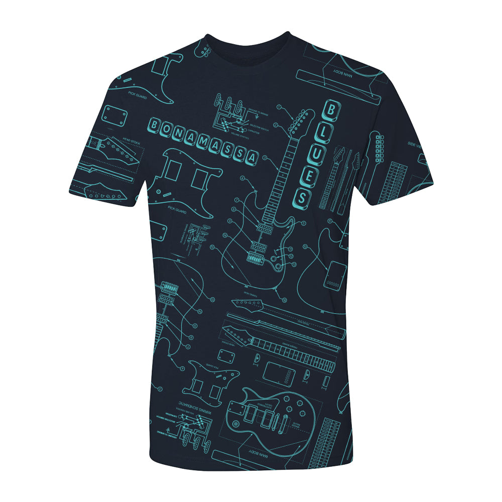 Joe Bonamassa Built to Rock t-skjorte unisex svart/teal