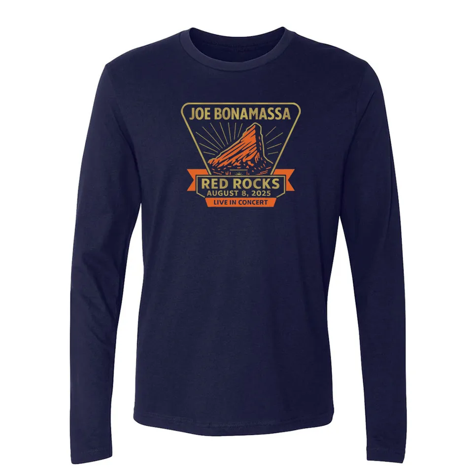 Joe Bonamassa Red Rocks 2025 langermet t-skjorte marine