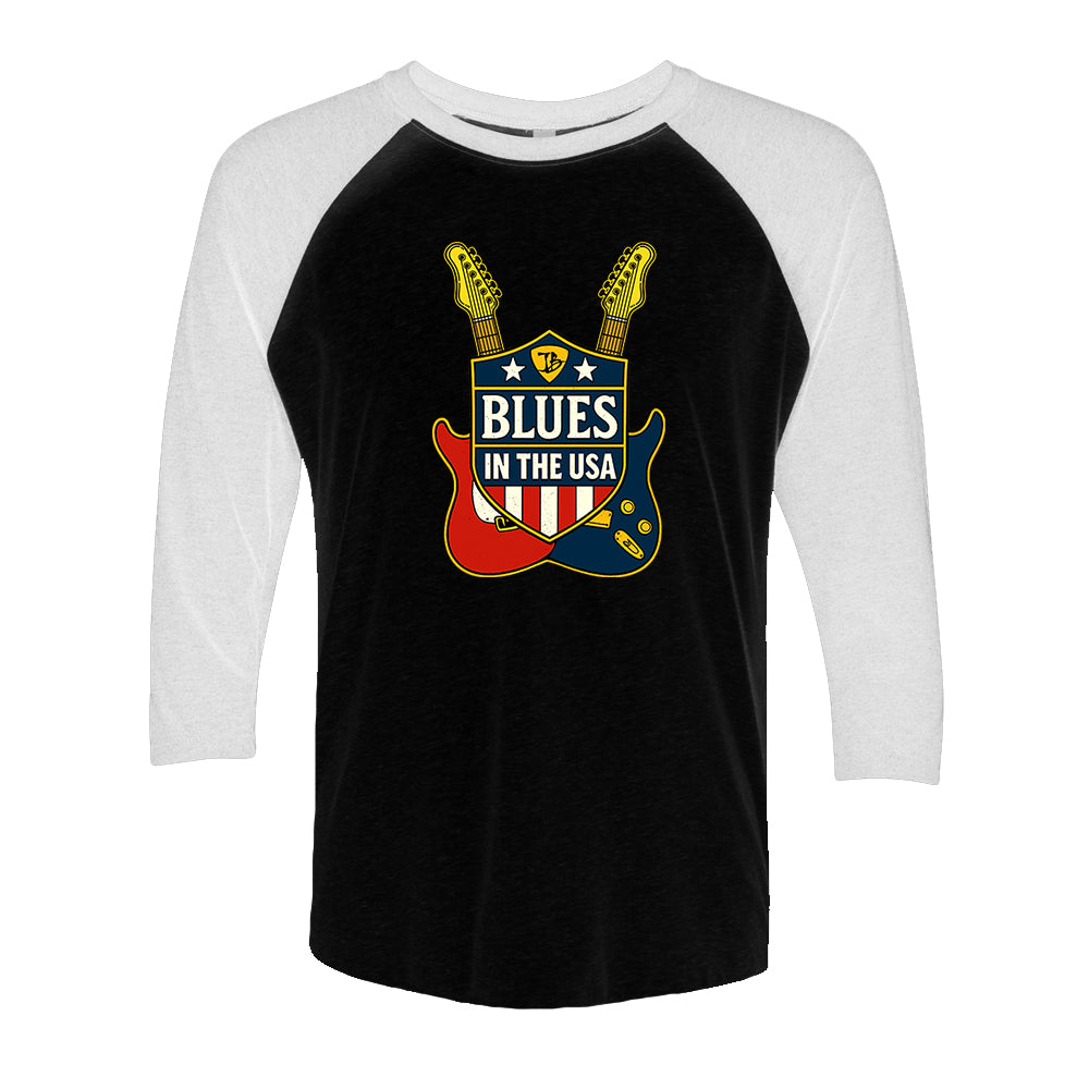 Joe Bonamassa Blues In The USA 3/4 t-skjorte hvit/svart