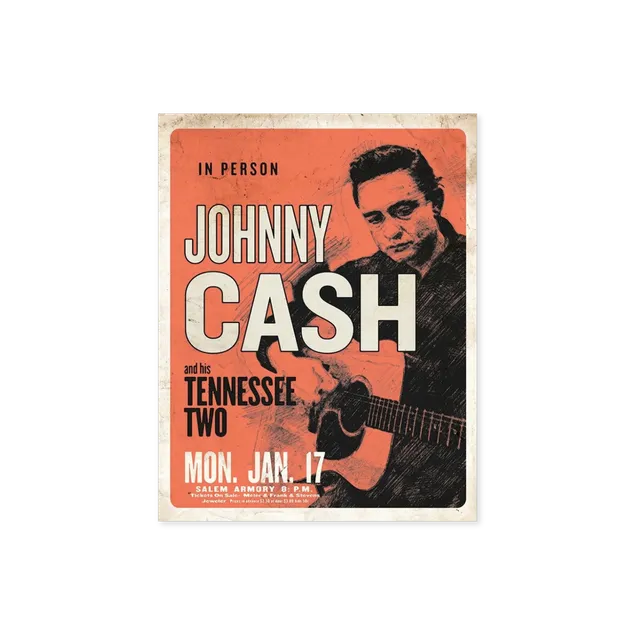 Johnny Cash Tennessee Two blikkskilt 12,5 x 16" metall