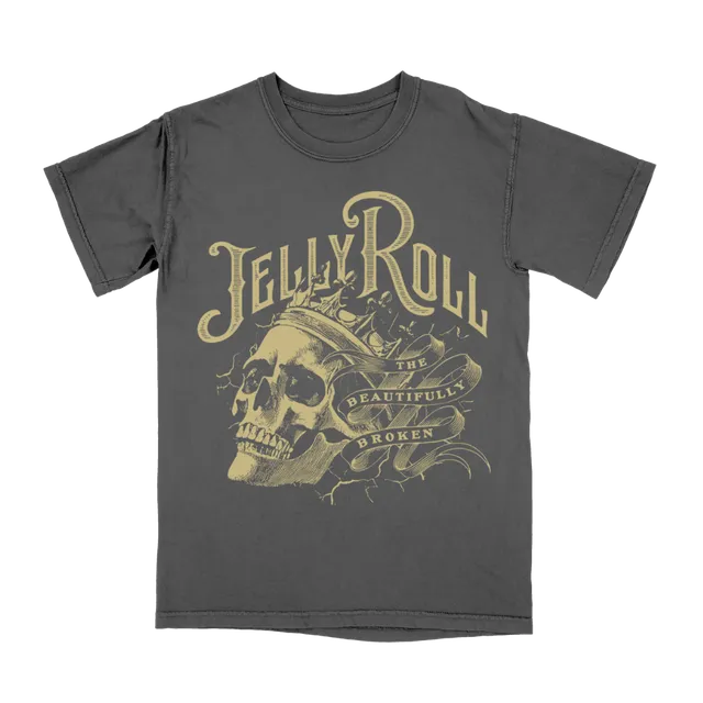 Jelly Roll Beautifully Broken Skull King t-skjorte svart
