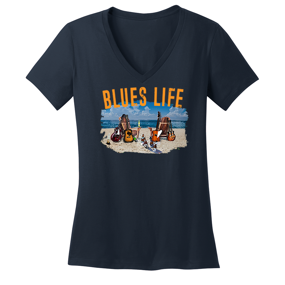 Joe Bonamassa Blues Life V-hals t-skjorte dame svart