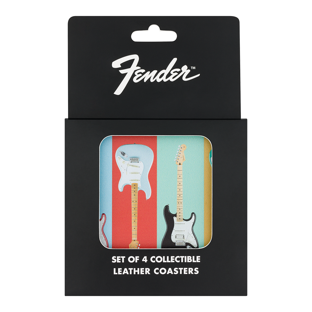 Joe Bonamassa Fender Stratocaster coaster 4-pk skinn 10cm