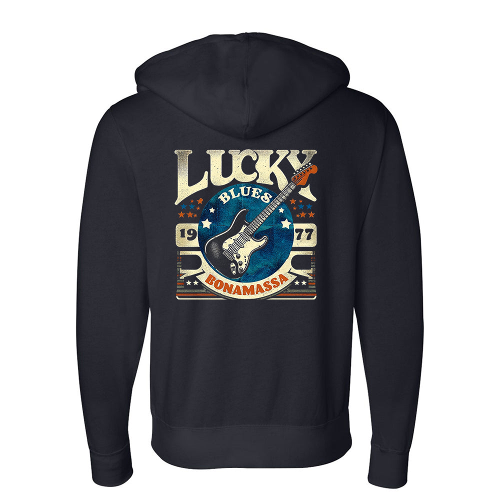 Joe Bonamassa Lucky Blues Strat zip-hoodie svart unisex