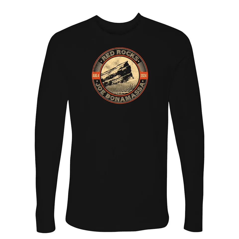 Joe Bonamassa 2024 Red Rocks langermet t-skjorte herre svart