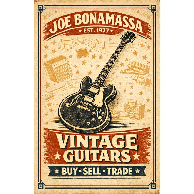 Joe Bonamassa Vintage Guitars 2025 print 21x14 samler