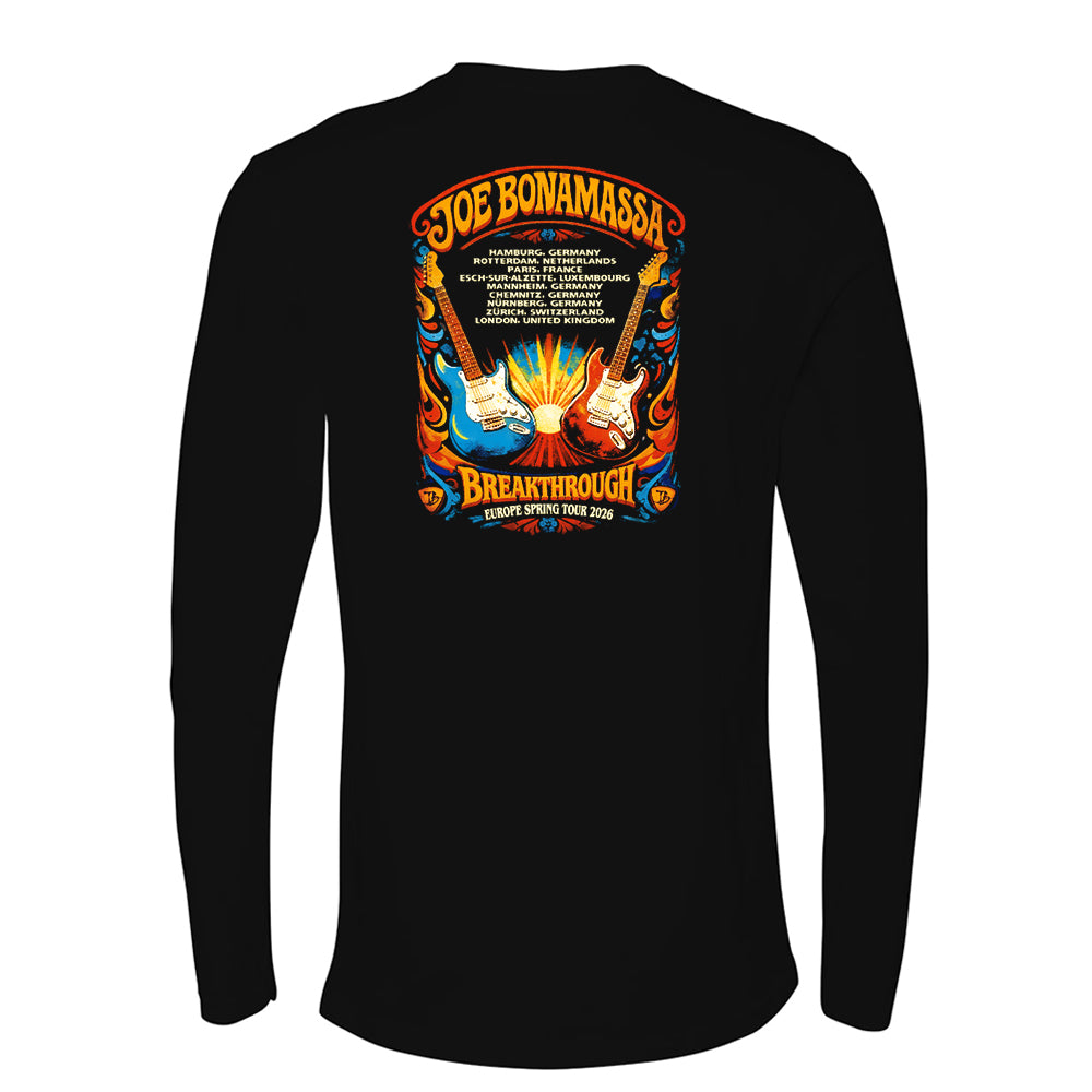 Joe Bonamassa 2026 Europe Spring Tour langermet svart