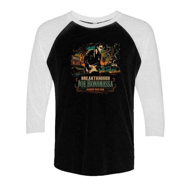Joe Bonamassa 2026 Summer Tour trøye unisex grå 3/4 ermer