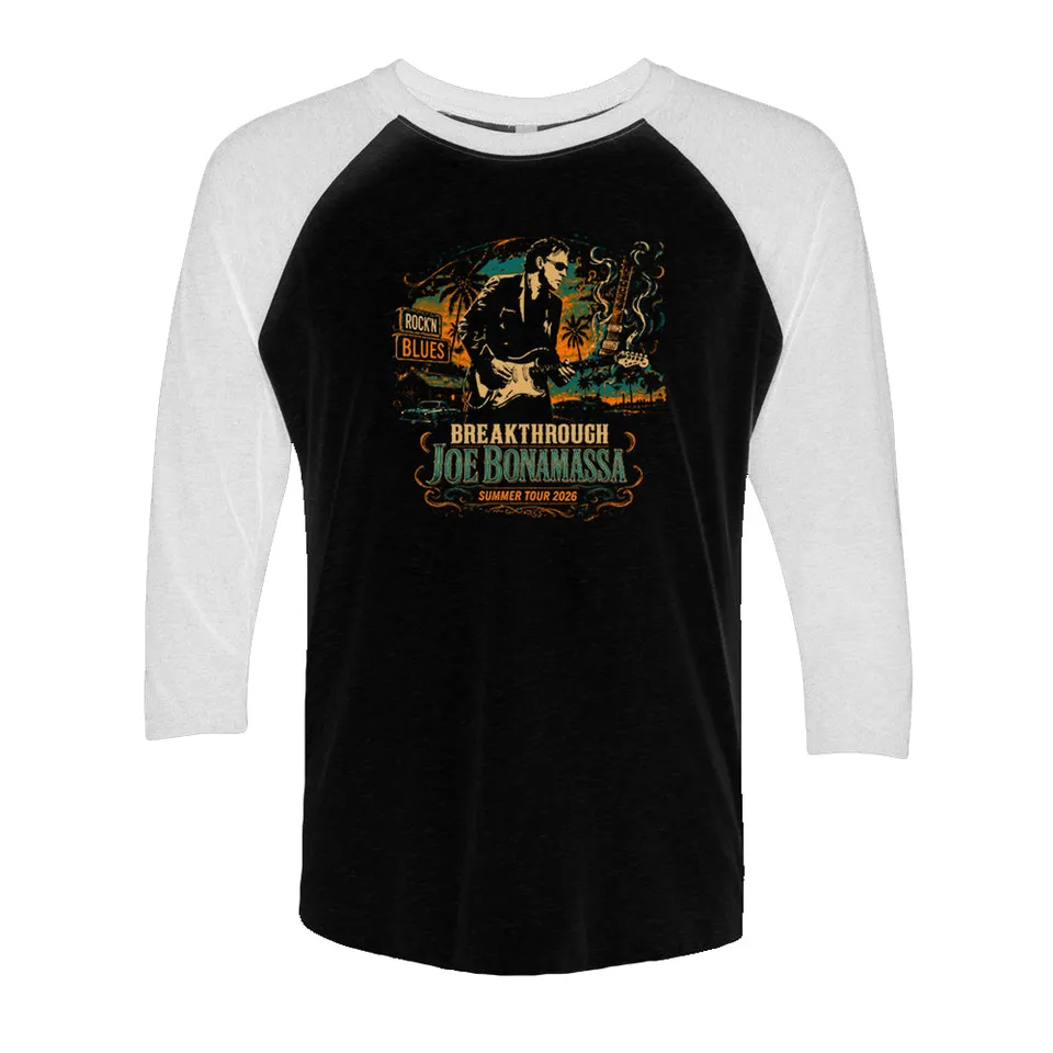 Joe Bonamassa 2026 Summer Tour trøye unisex grå 3/4 ermer
