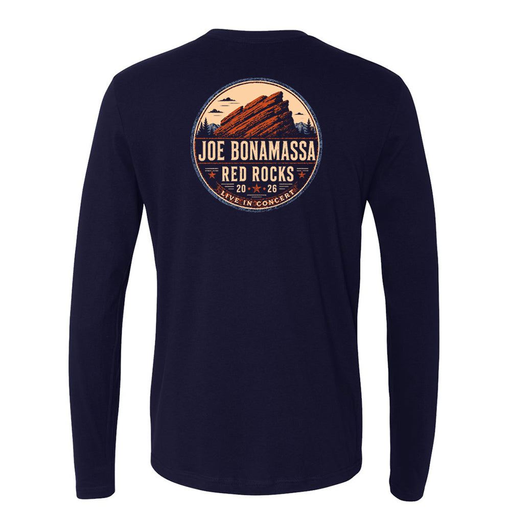 Joe Bonamassa 2026 Red Rocks langermet t-skjorte navy