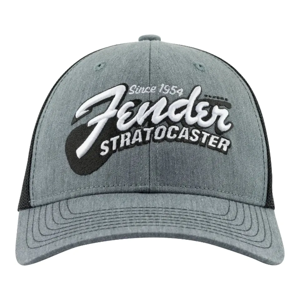 Fender Stratocaster caps grå brodert onesize