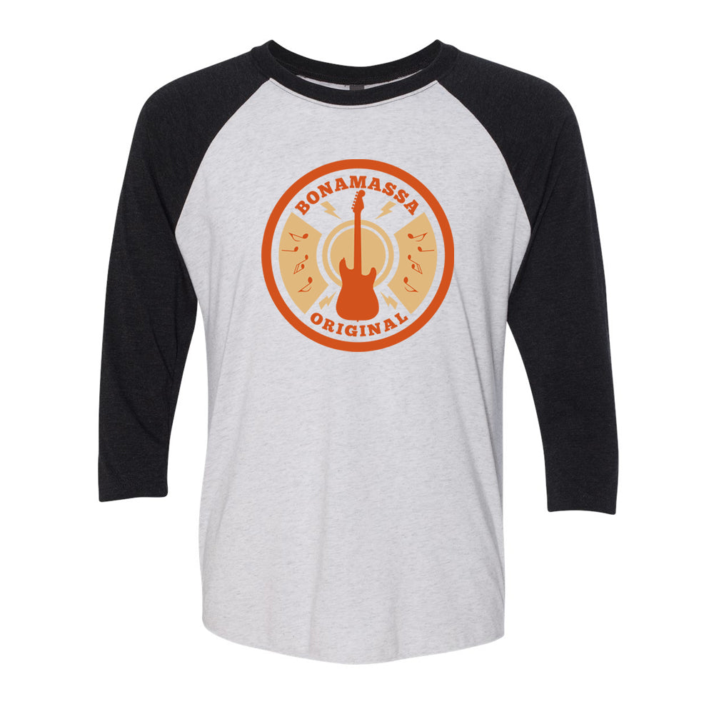 Joe Bonamassa Original 3/4-ermet t-skjorte heather grey/black tri-blend