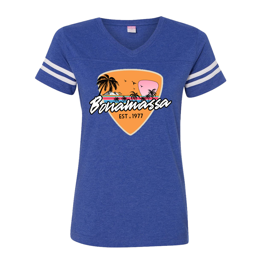 Joe Bonamassa Blues Sunset V-neck t-skjorte dame bomull