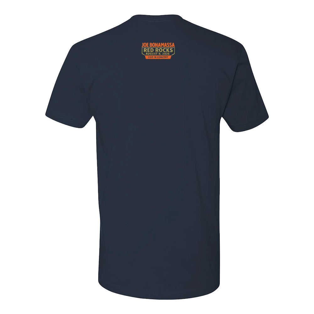 Joe Bonamassa 2025 Red Rocks t-skjorte unisex navy