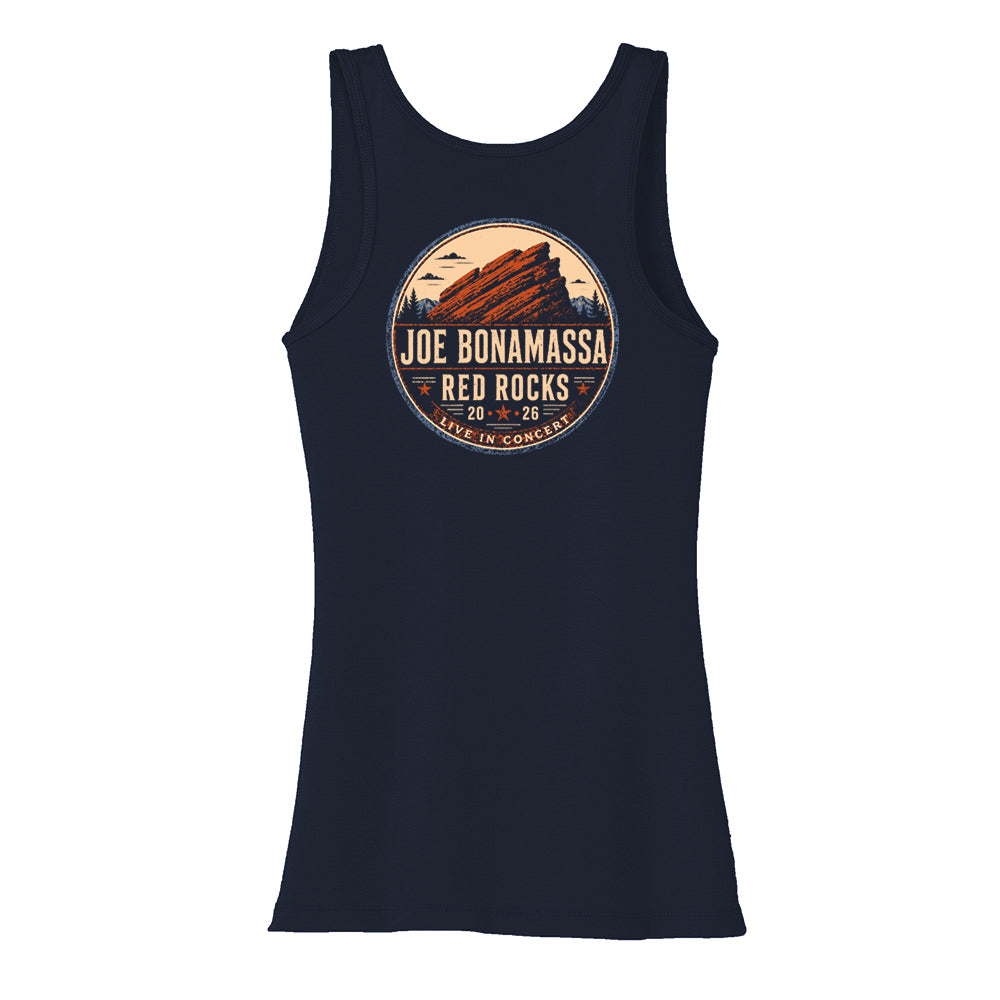 Joe Bonamassa 2026 Red Rocks singlet dame marine bomull