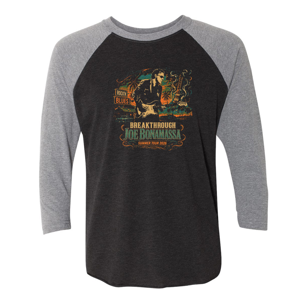 Joe Bonamassa 2026 Summer Tour trøye unisex grå 3/4 ermer