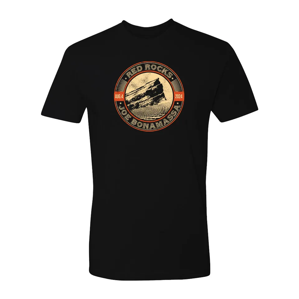Joe Bonamassa 2024 Red Rocks T-skjorte Svart bomull