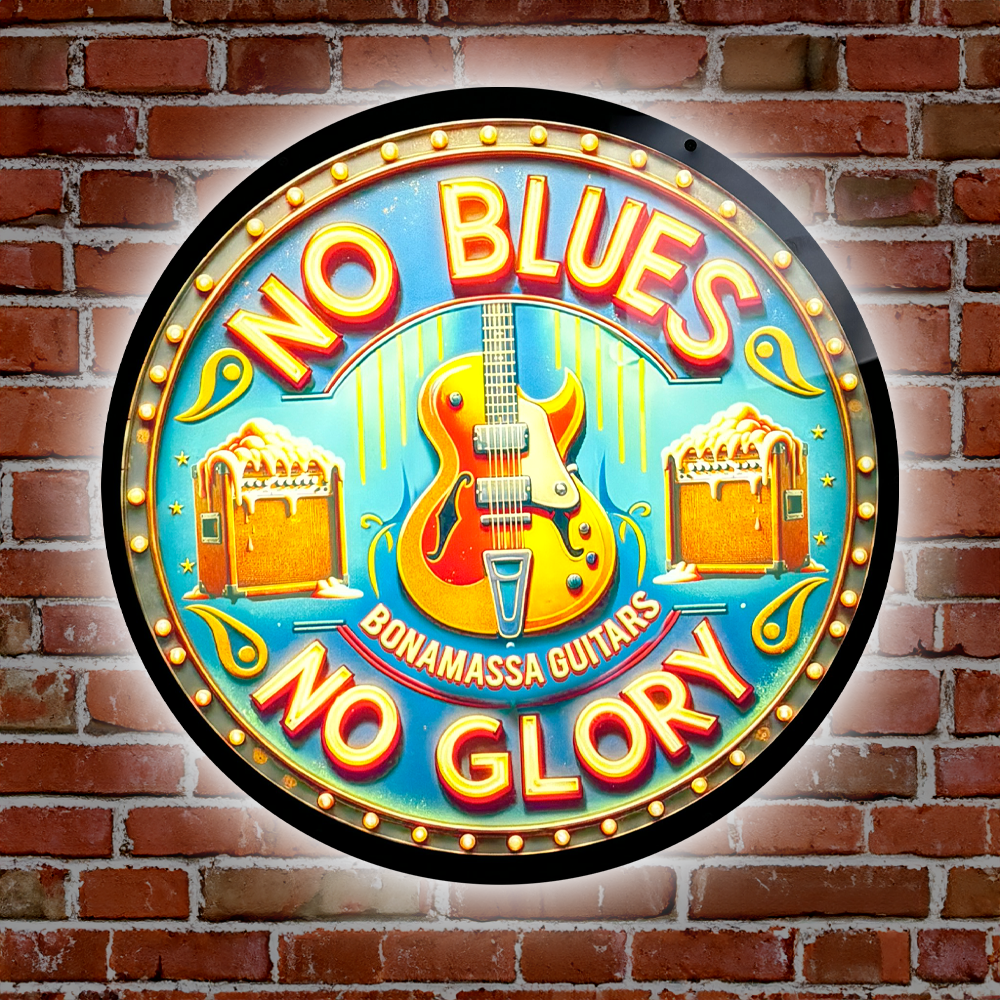 Joe Bonamassa No Blues No Glory Slim LED-skilt 16" vegg