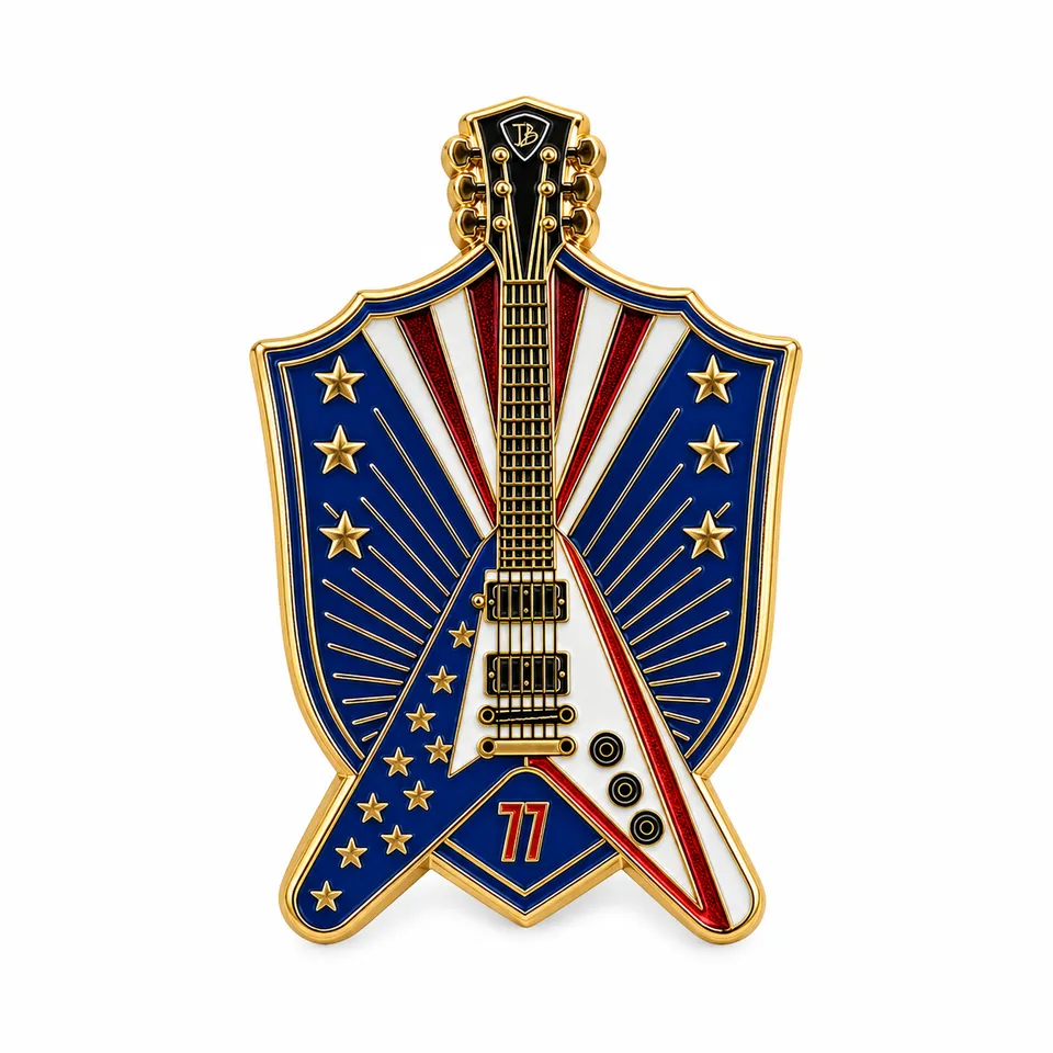 Joe Bonamassa Liberty Flying V Pin gull emalje