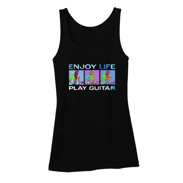 Joe Bonamassa Enjoy Life Play Guitar Retro singlet dame navy bomull