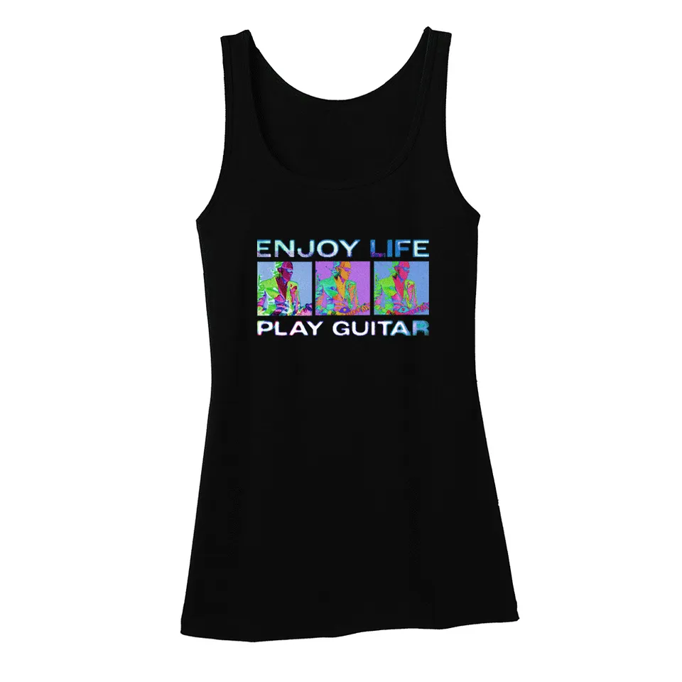 Joe Bonamassa Enjoy Life Play Guitar Retro singlet dame navy bomull