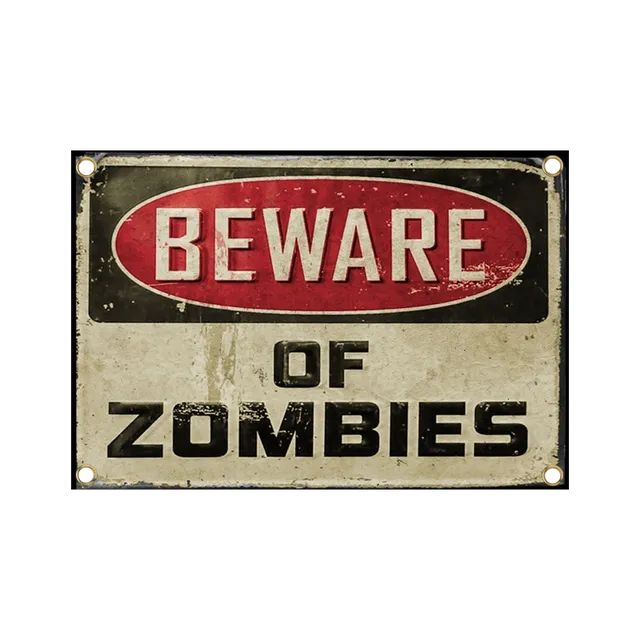 Rob Zombie Beware of Zombies metallskilt 33x48