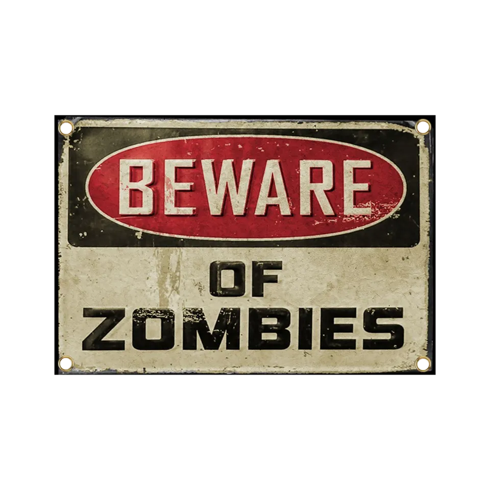 Rob Zombie Beware of Zombies metallskilt 33x48