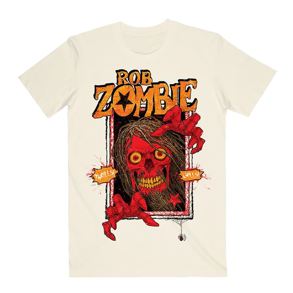 Rob Zombie Thrills N Chills t-skjorte brysttrykk