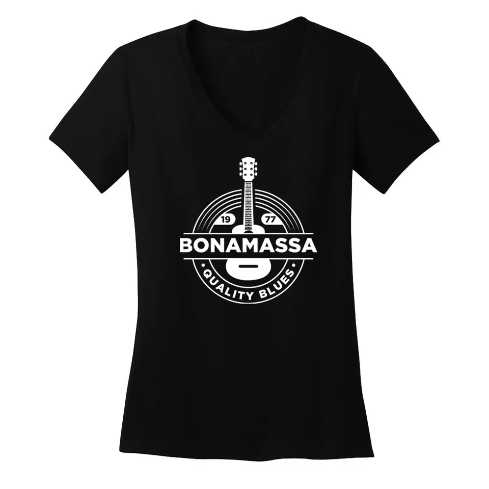 Joe Bonamassa Acoustic Quality Blues V-hals T-skjorte dame bomull