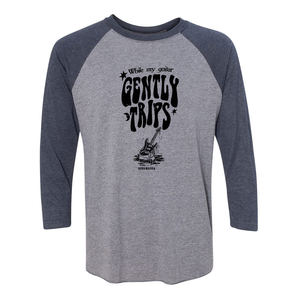 Joe Bonamassa Gently Trips 3/4 t-skjorte unisex svart triblend