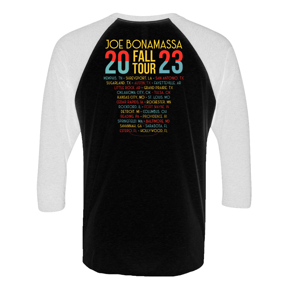 Joe Bonamassa U.S. Fall Tour 2023 3/4 t-skjorte grå/svart unisex