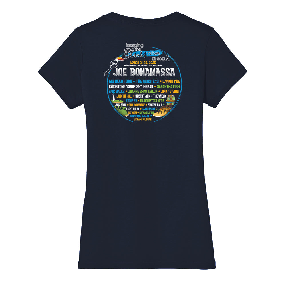 Joe Bonamassa KTBA at Sea X V-hals t-skjorte dame bomull