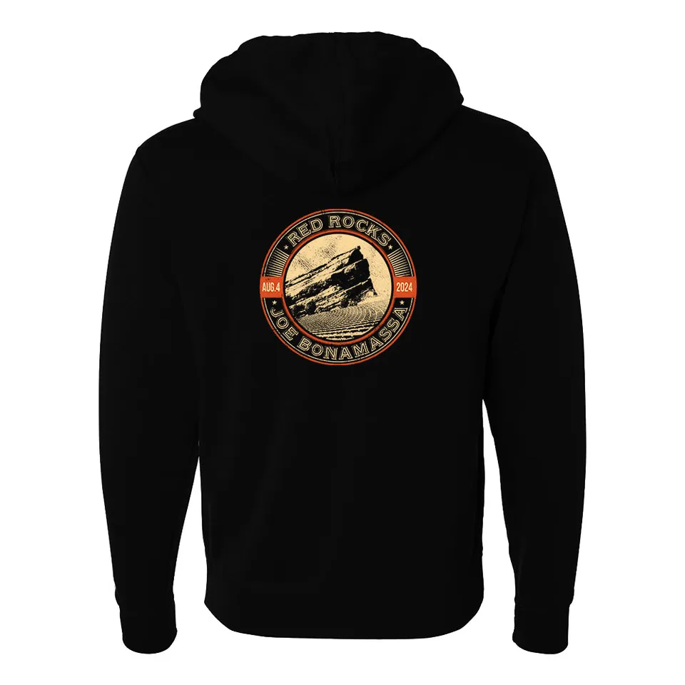 Joe Bonamassa Red Rocks 2024 Zip-Up hettejakke svart unisex