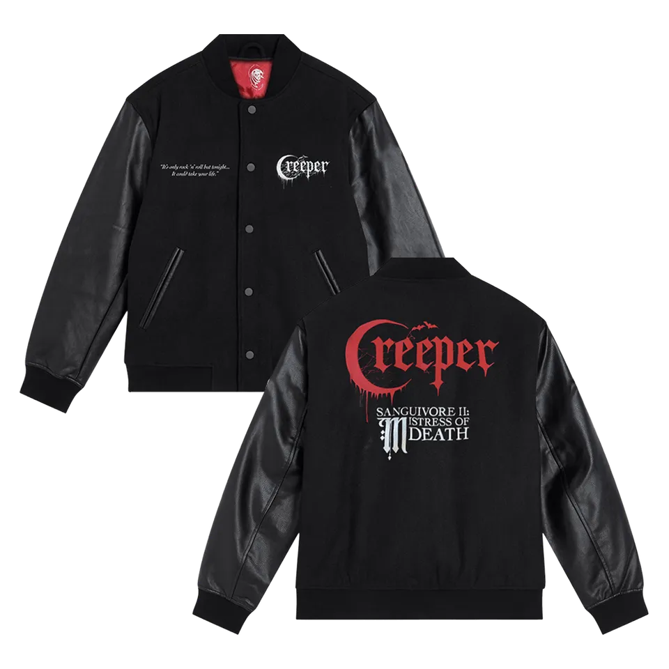 Creeper Mistress of Death collegejakke brodert