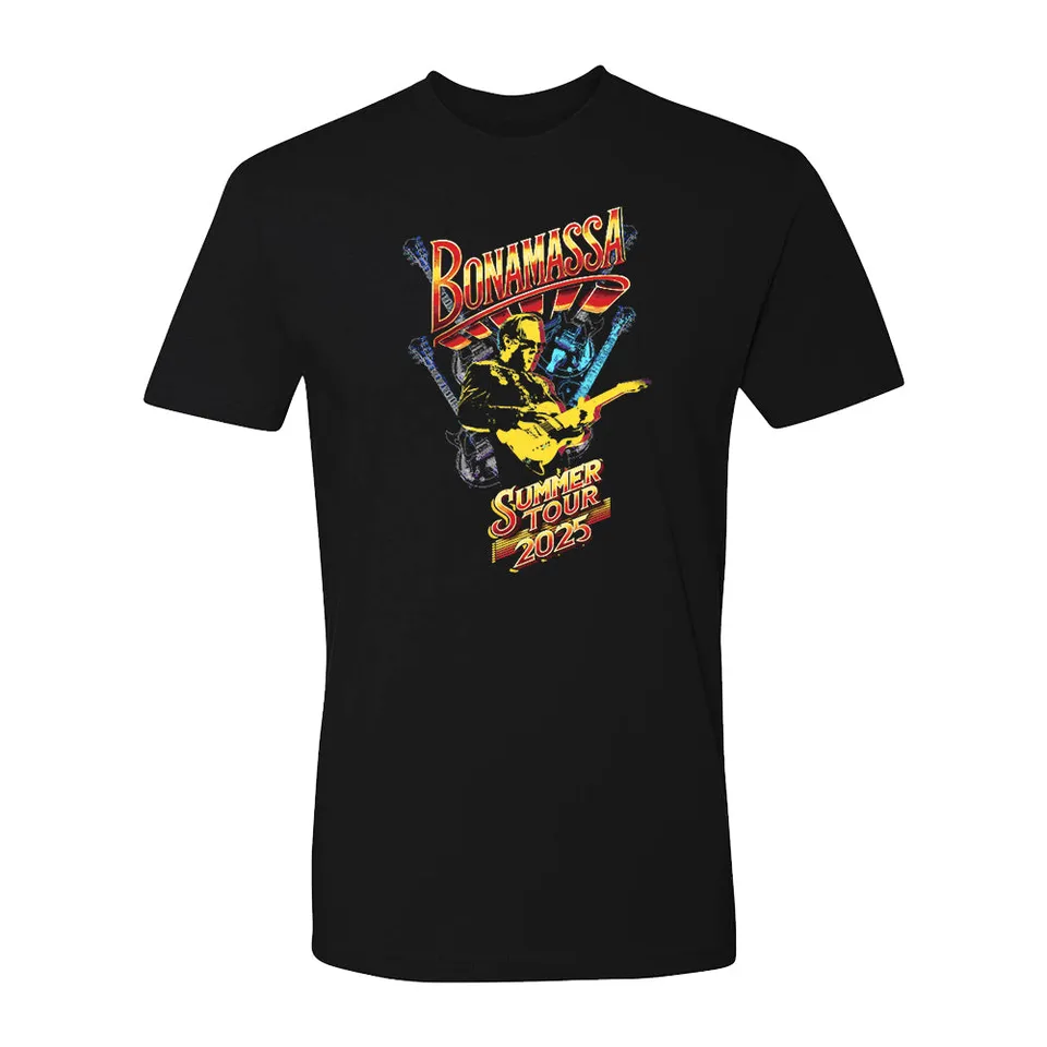 Joe Bonamassa 2025 Summer Tour T-skjorte Svart bomull
