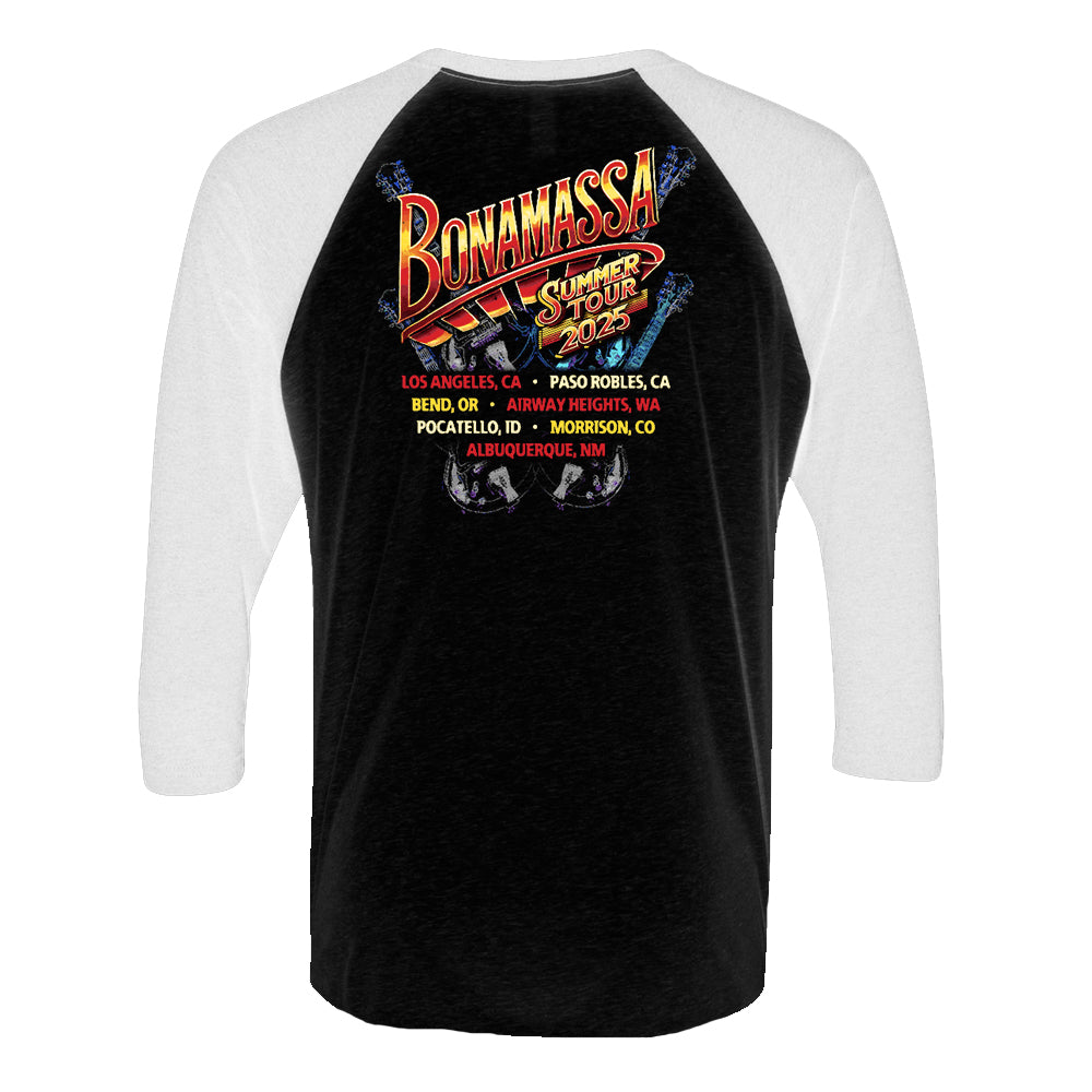 Joe Bonamassa Summer Tour 2025 t-skjorte 3/4 ermer