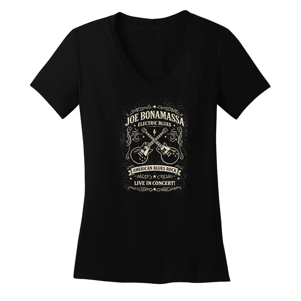 Joe Bonamassa JB Electric Blues t-skjorte dame V-hals bomull