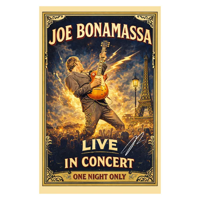 Joe Bonamassa Live In Paris 2026 trykk håndsignert forhånd