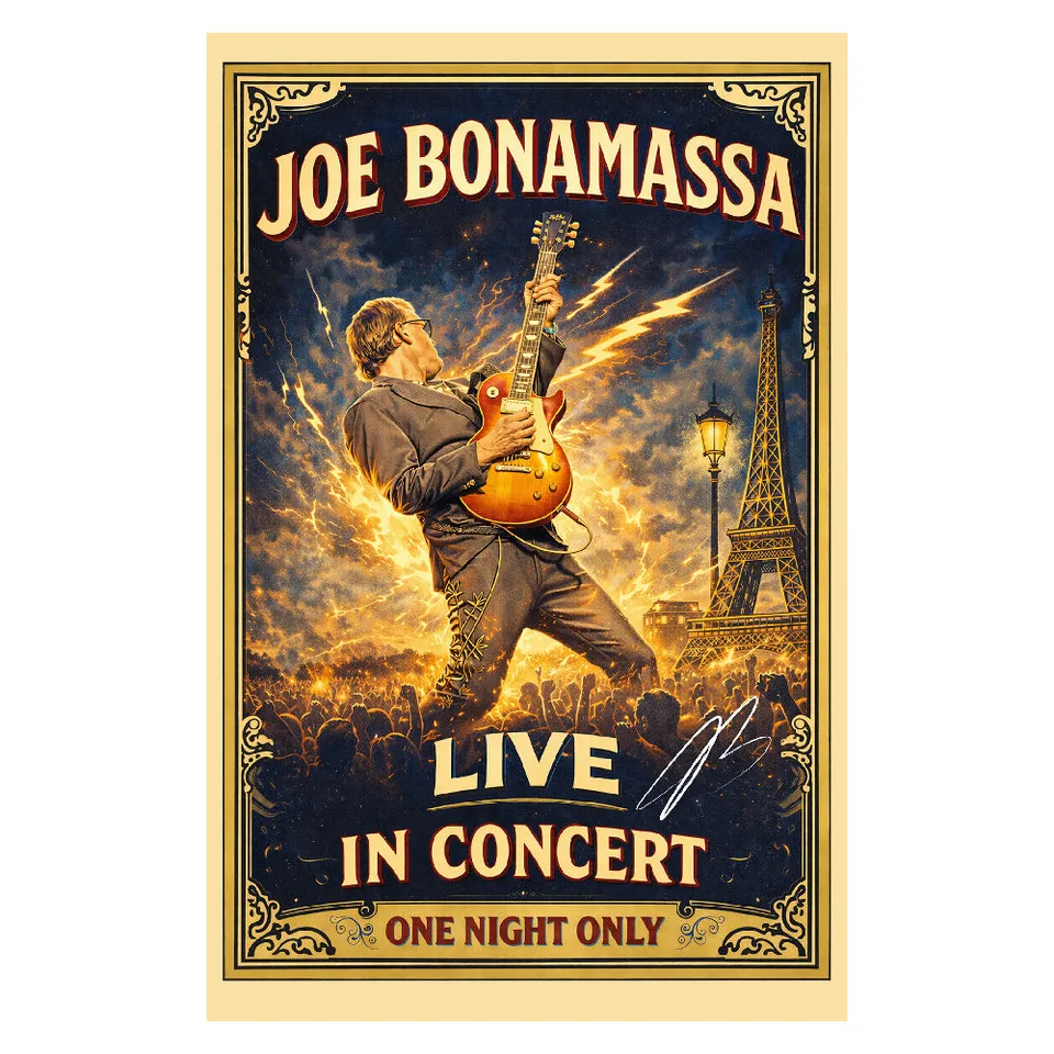 Joe Bonamassa Live In Paris 2026 trykk håndsignert forhånd