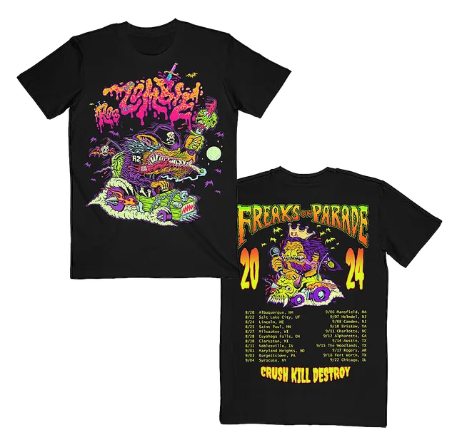 Rob Zombie Werewolf With Freaks Itin t-skjorte tourmotiv
