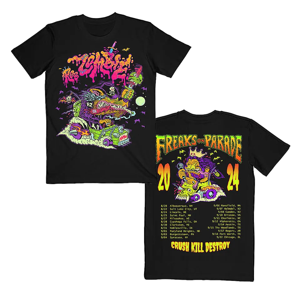 Rob Zombie Werewolf With Freaks Itin t-skjorte tourmotiv