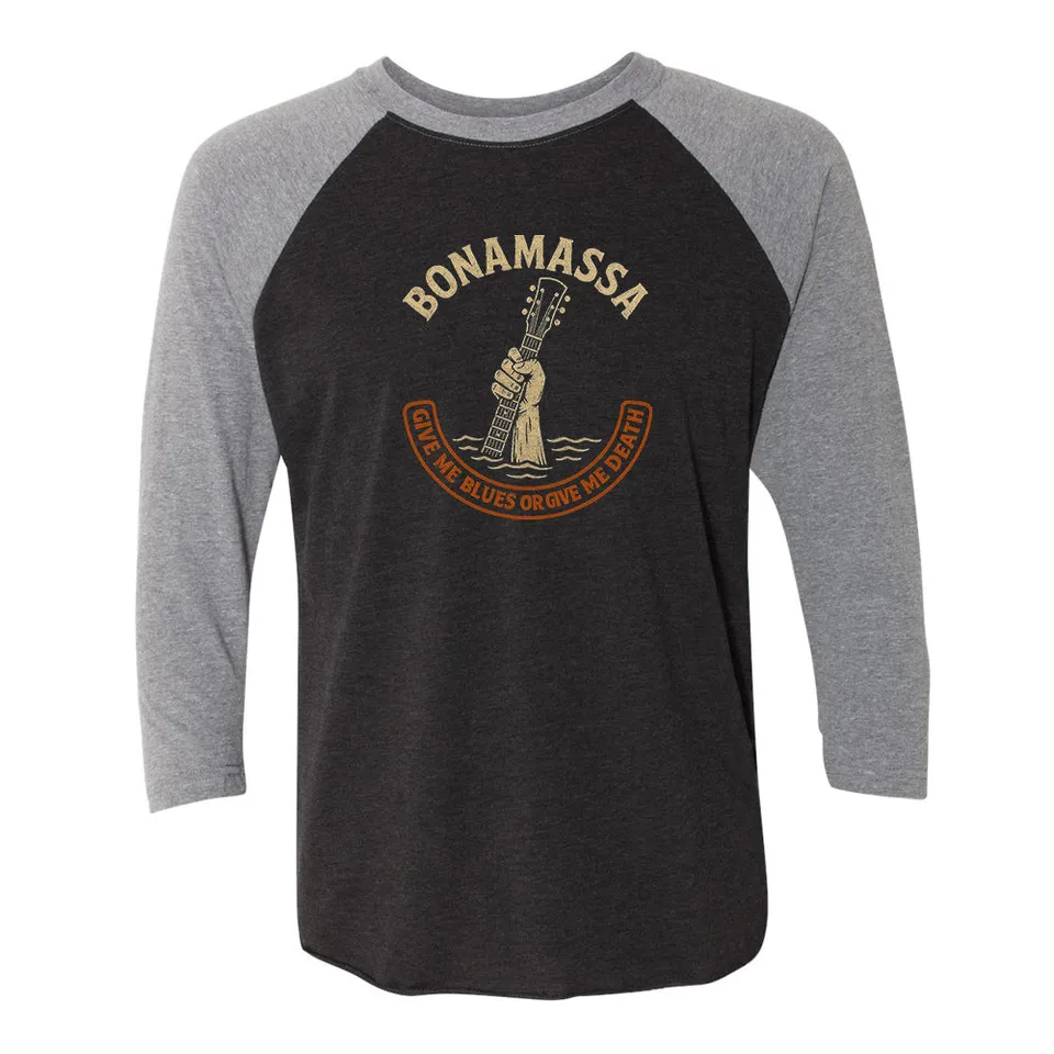 Joe Bonamassa Give Me Blues 3/4 T-skjorte hvit/svart triblend