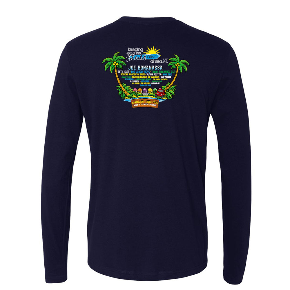 Joe Bonamassa 2026 KTBA at Sea XI langermet herre navy