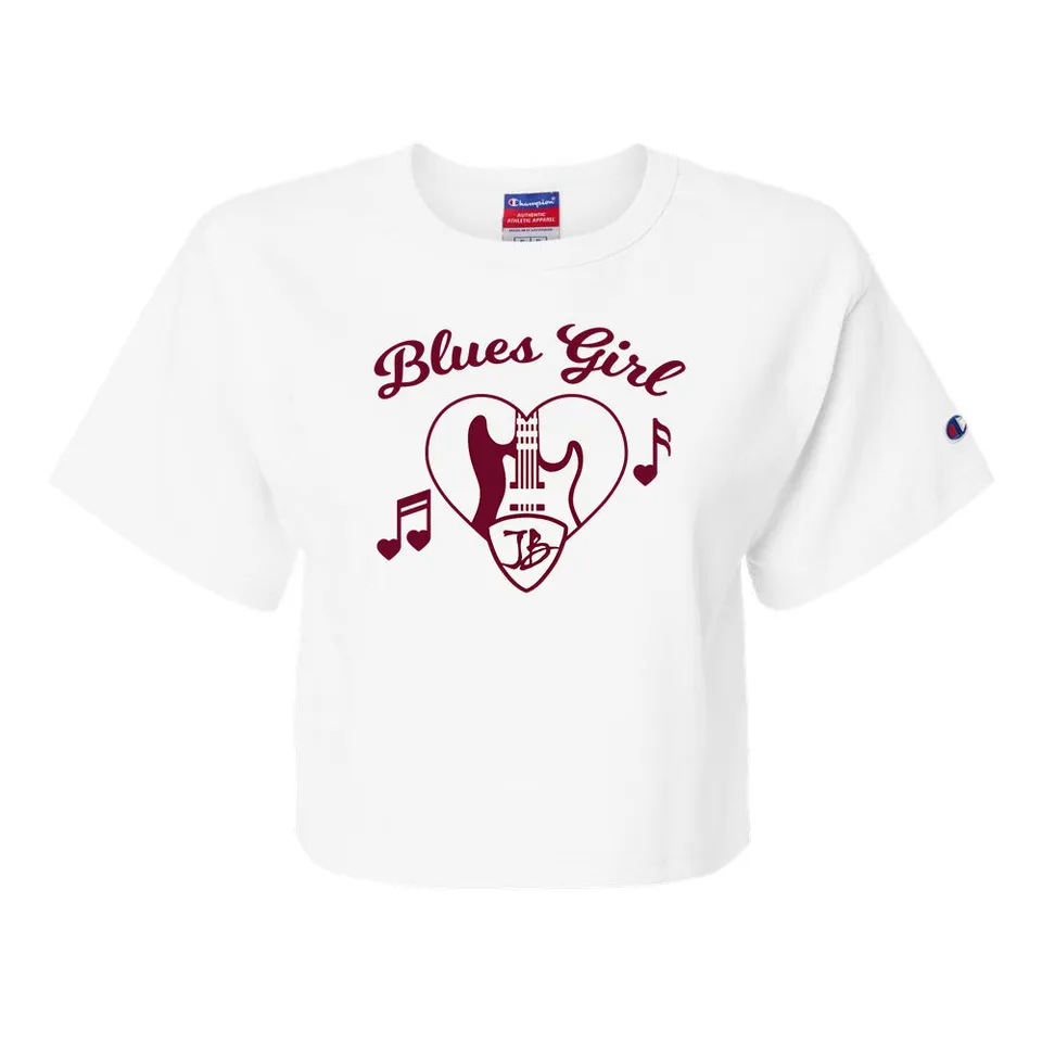 Joe Bonamassa Blues Girl Champion crop t-skjorte dame hvit