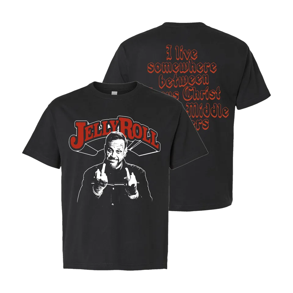 Jelly Roll Middle Finger t-skjorte vintage black