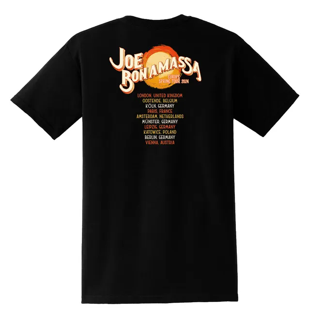 Joe Bonamassa 2024 Europe Spring Tour Serenade t-skjorte svart