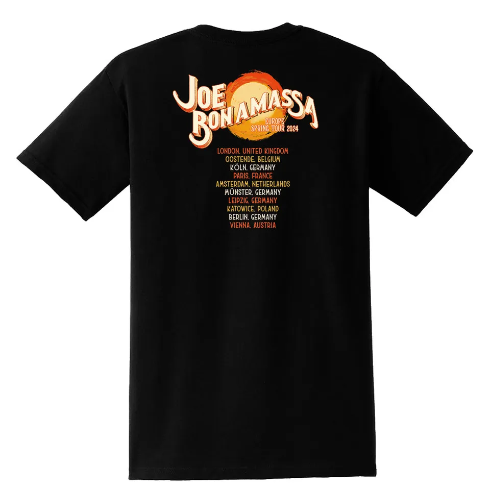 Joe Bonamassa 2024 Europe Spring Tour Serenade t-skjorte svart