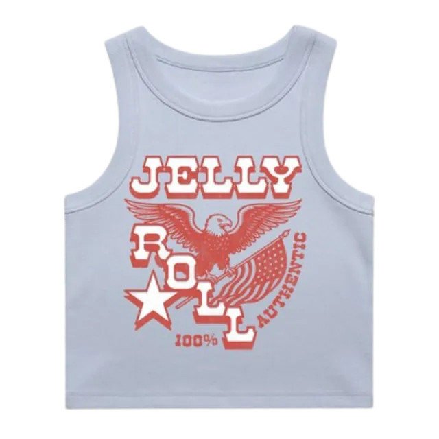 Jelly Roll Blue Eagle croptopp lyseblå dame