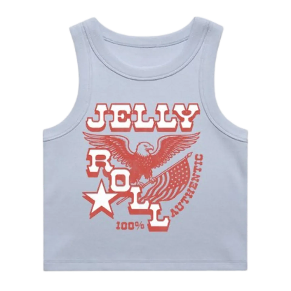 Jelly Roll Blue Eagle croptopp lyseblå dame