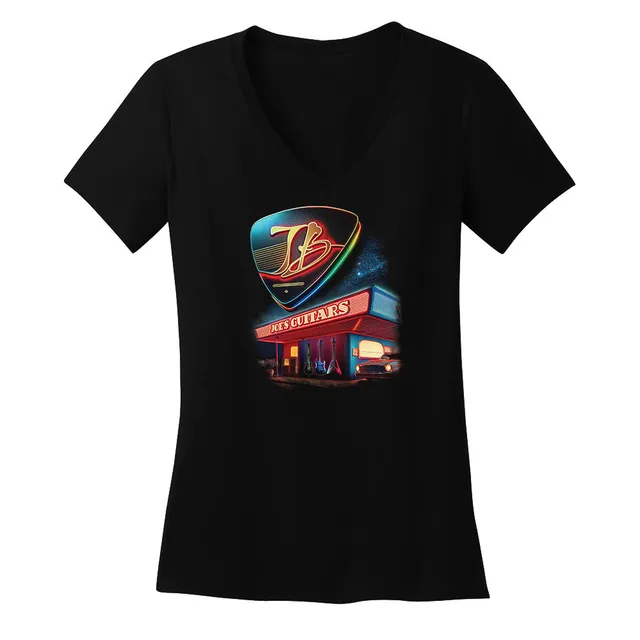 Joe Bonamassa Joe's Guitars Neon Diner V-Neck T-skjorte dame bomull